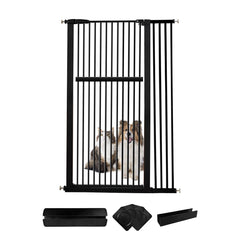 Lumizone extra tall gate in doorway blocks jumping pets for safe doorways.