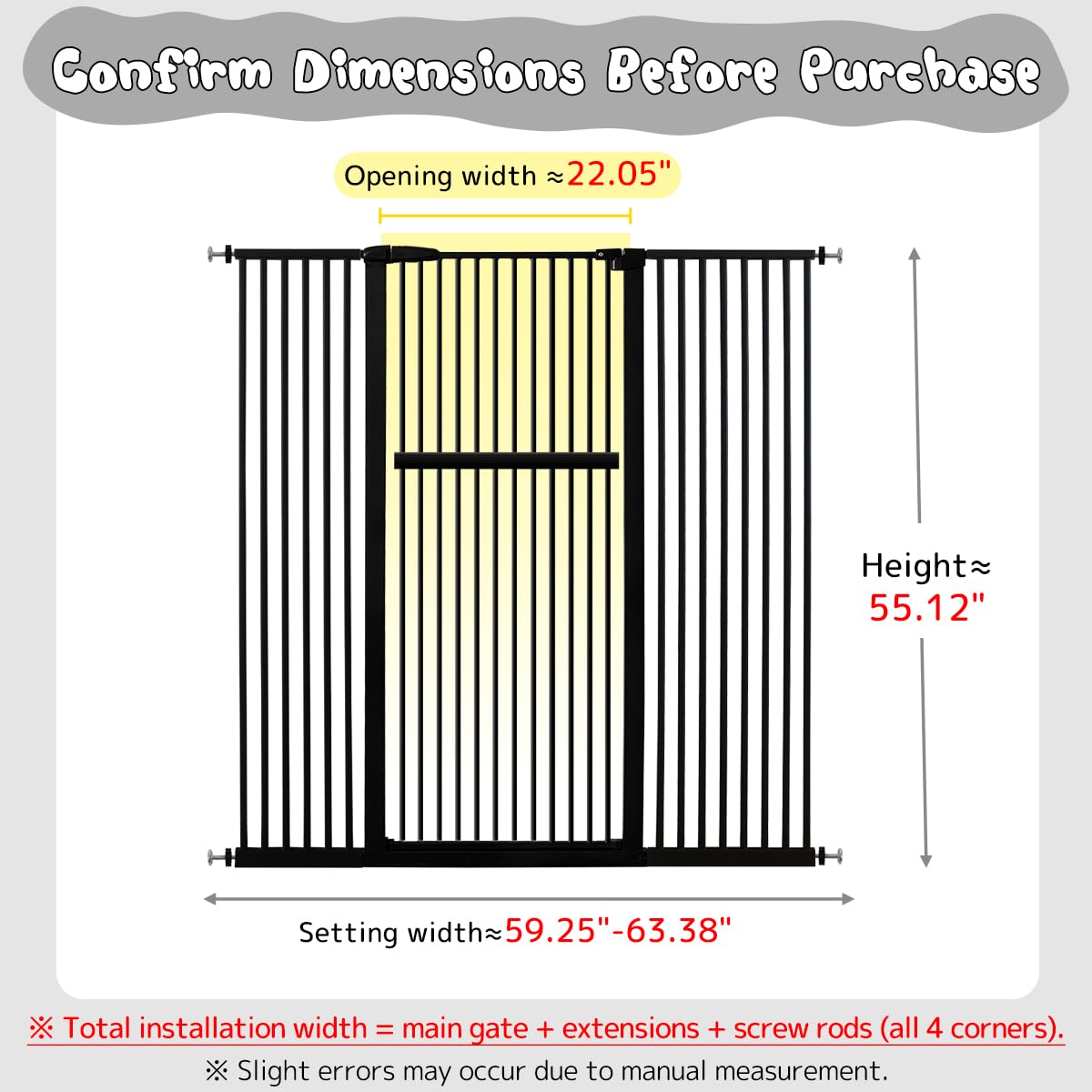 Lumizone gate close-up showing 1.37-inch narrow gap safety