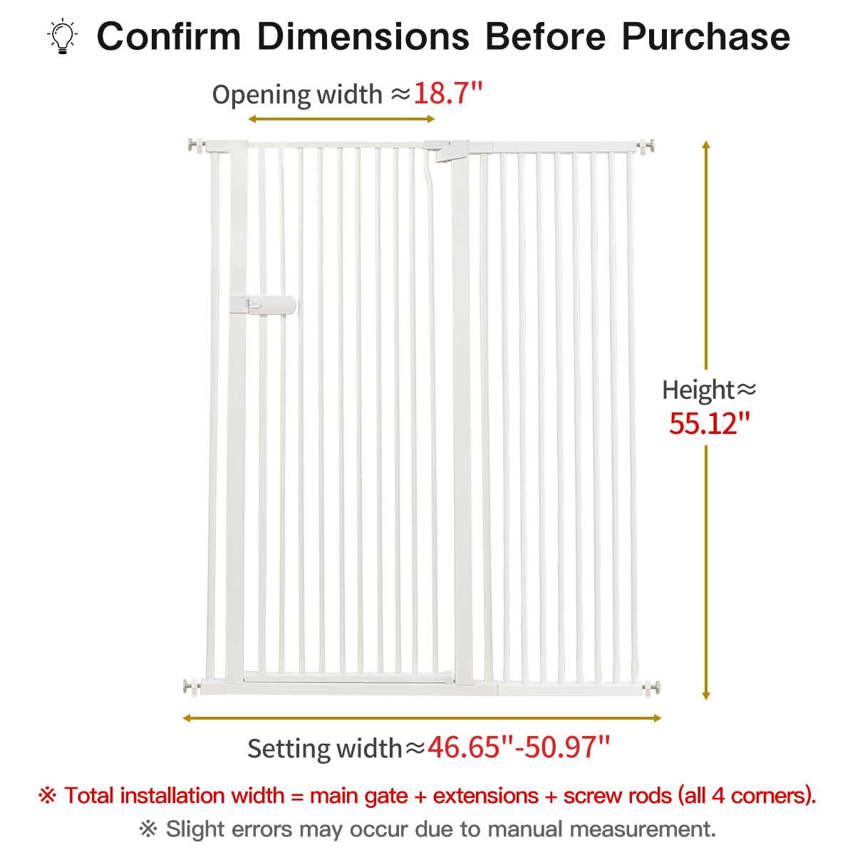 Lumizone gate close-up highlights the 1.37-inch safety gap.