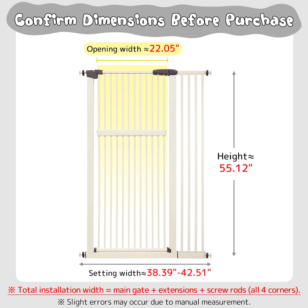 Lumizone wide cream gate demonstrates adjustable width between openings