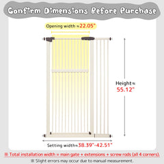 Lumizone wide cream gate demonstrates adjustable width between openings