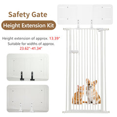 Lumizone pet gate height extension kit wide-range demonstrates fit from 23.6 to 41.3 inches