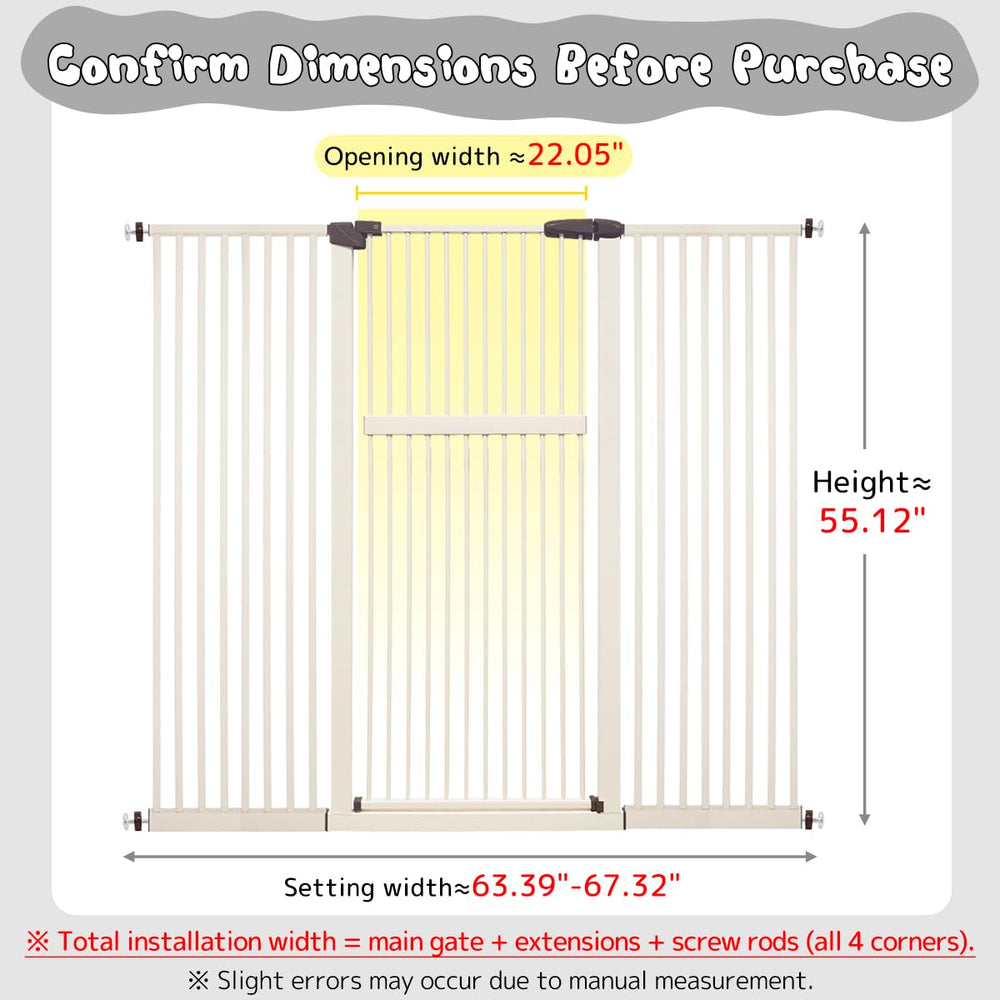 Lumizone pressure-mounted gate in cream shows quick doorway setup without drilling.
