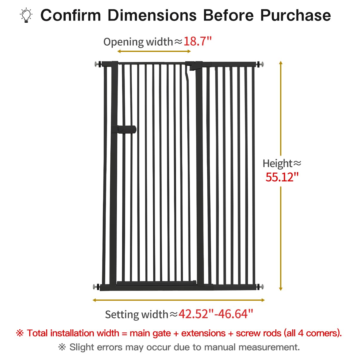 Lumizone pressure-mounted gate installs without tools for flexible setup.