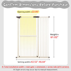 Lumizone wide 42-46-64 inch gate fits multiple doorways.