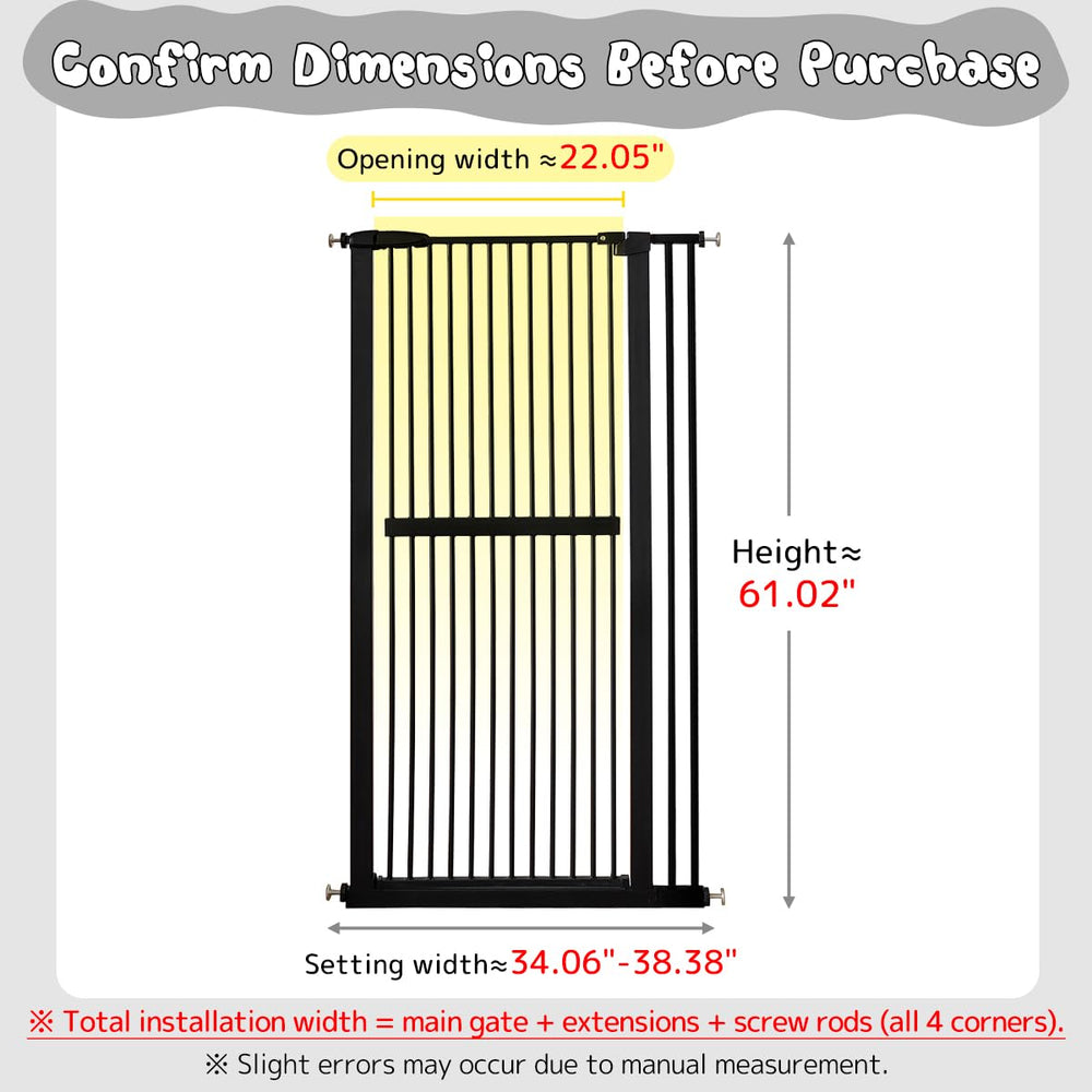 Lumizone wide-width gate demonstrates adjustable panel span for 34 to 38 inch openings.
