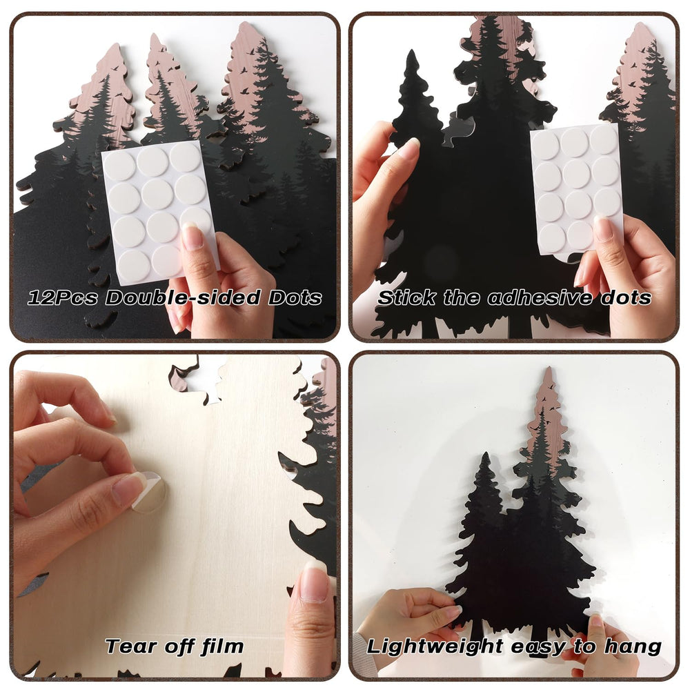 Lumncomfor wooden pine tree wall art with birds for natural texture in interiors.