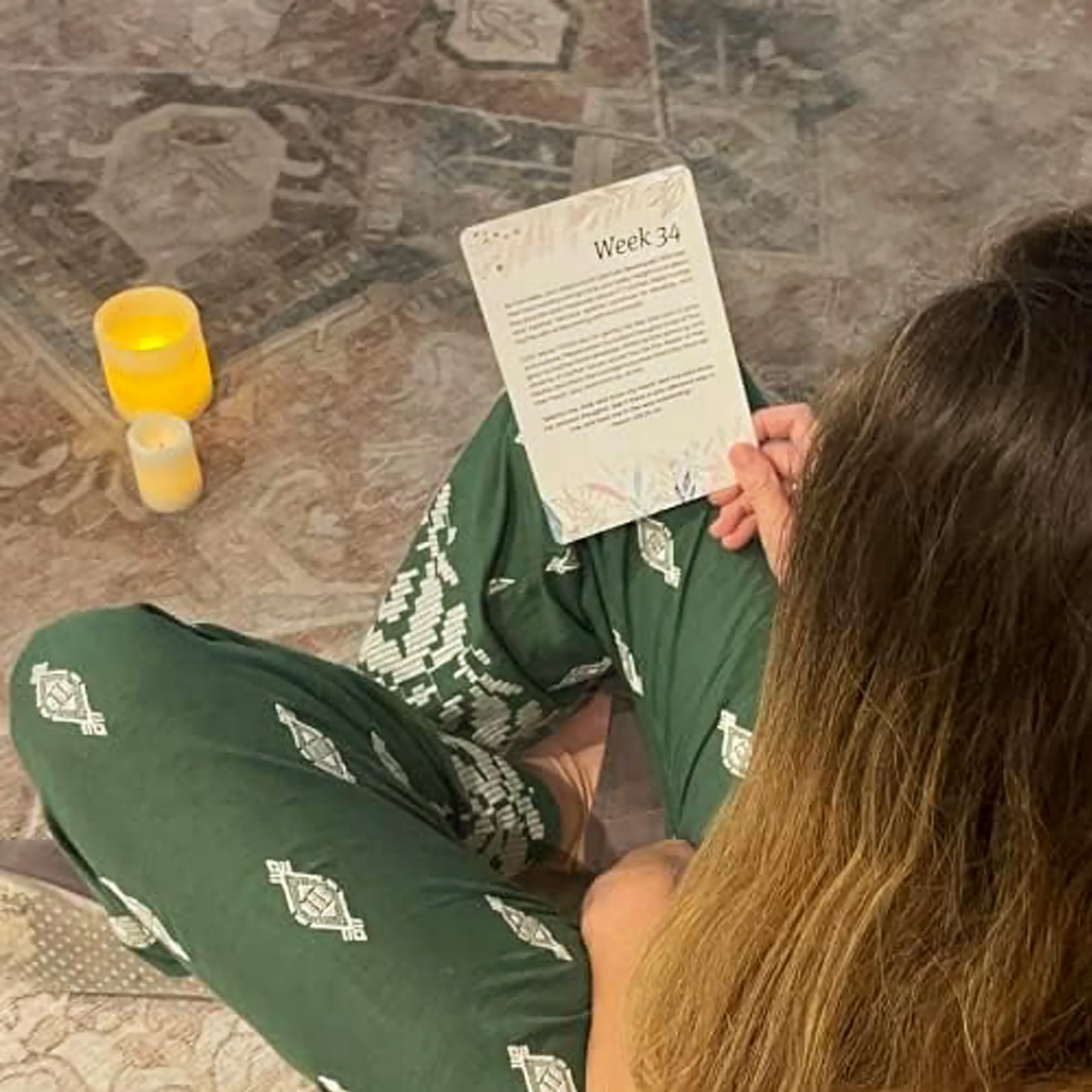 Lumont Trimester mama-to-be scene: cozy home ritual for faith and family connection.
