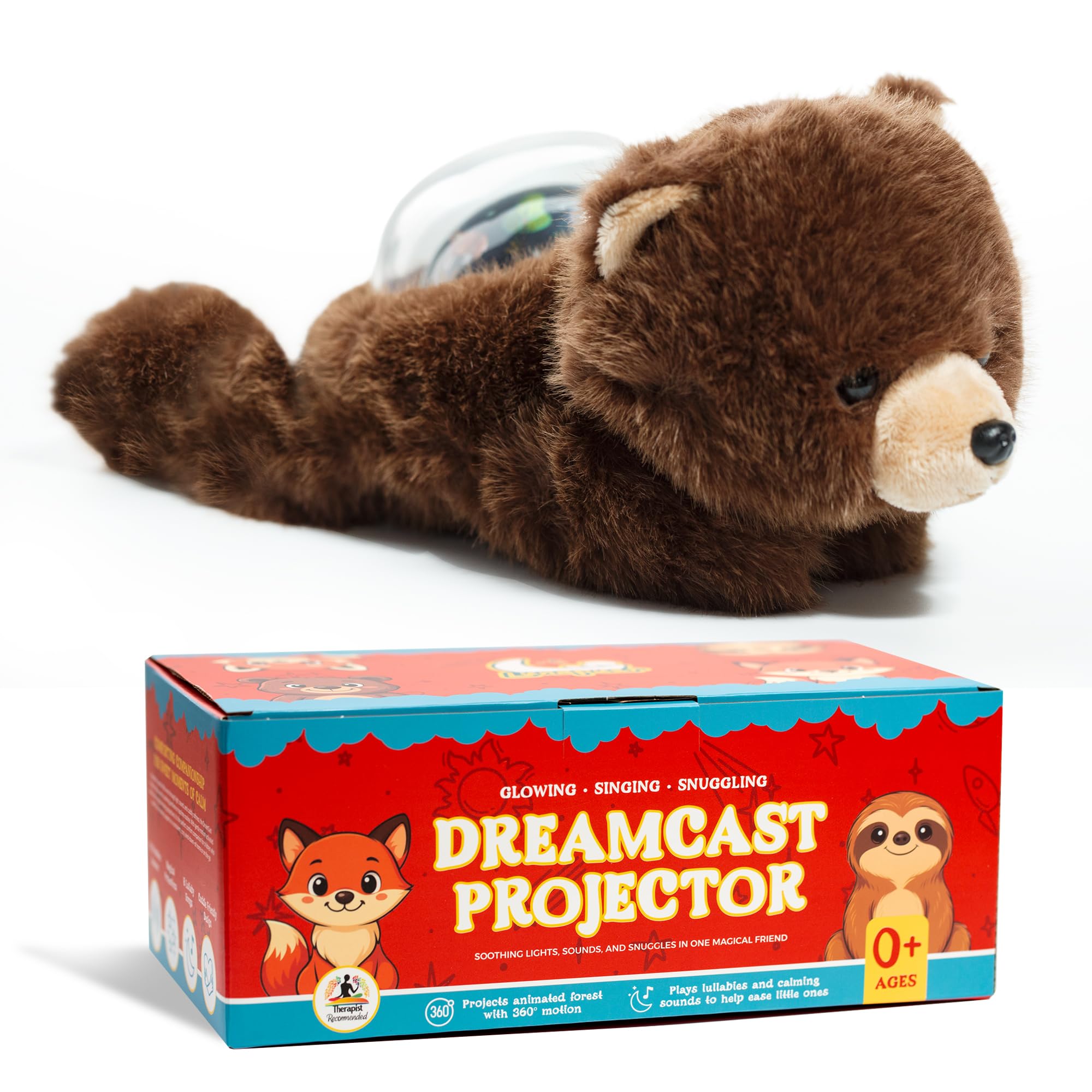 Lunapuer Sound Sleepers Bear close-up plush face glowing for bedtime comfort.