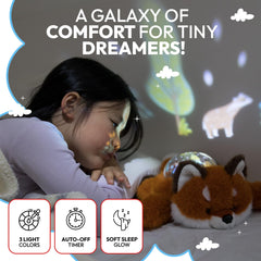 Lunapuer Sound Sleepers Fox 360-degree star projection filling nursery with patterns