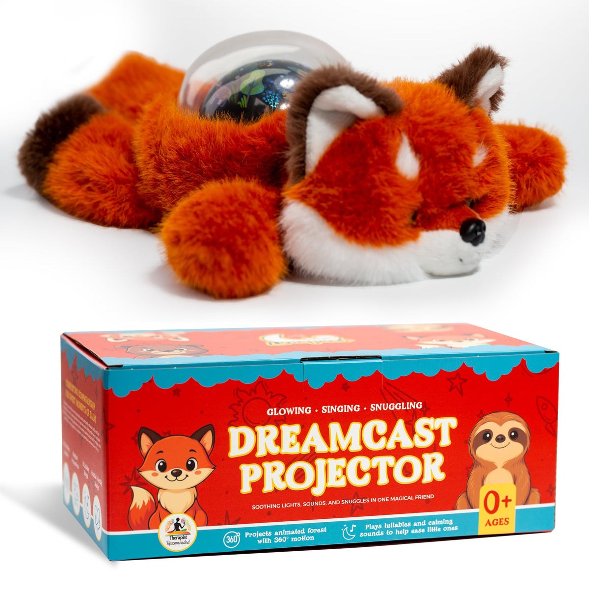 Lunapuer Sound Sleepers Fox plush night light providing a soft bedtime glow