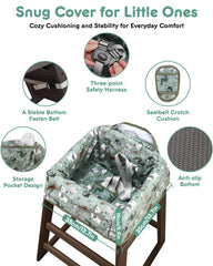 Lunobubo adjustable 3-point harness shown for secure setup and growth