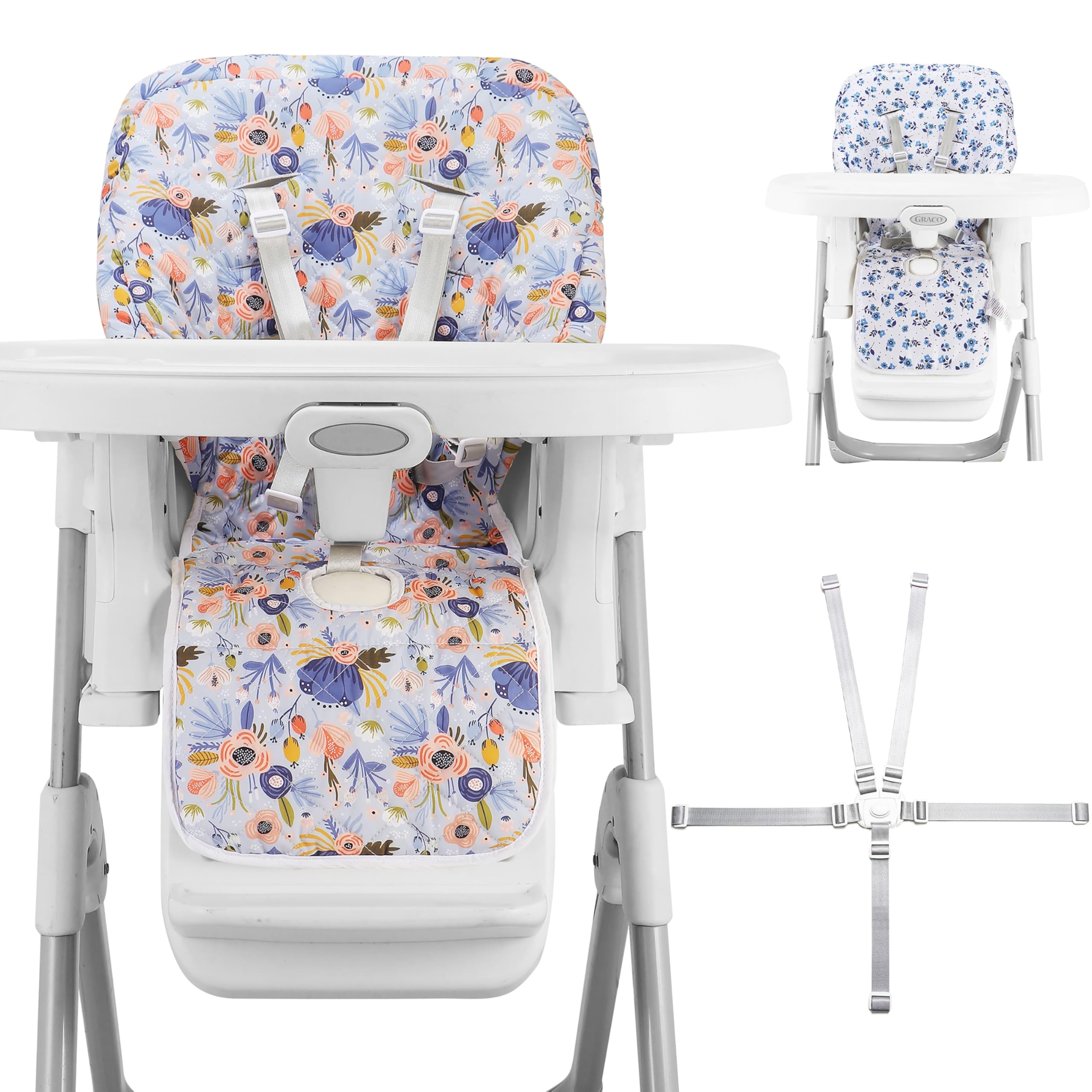Lunobubo baby high chair cover close-up padding for comfortable meals.