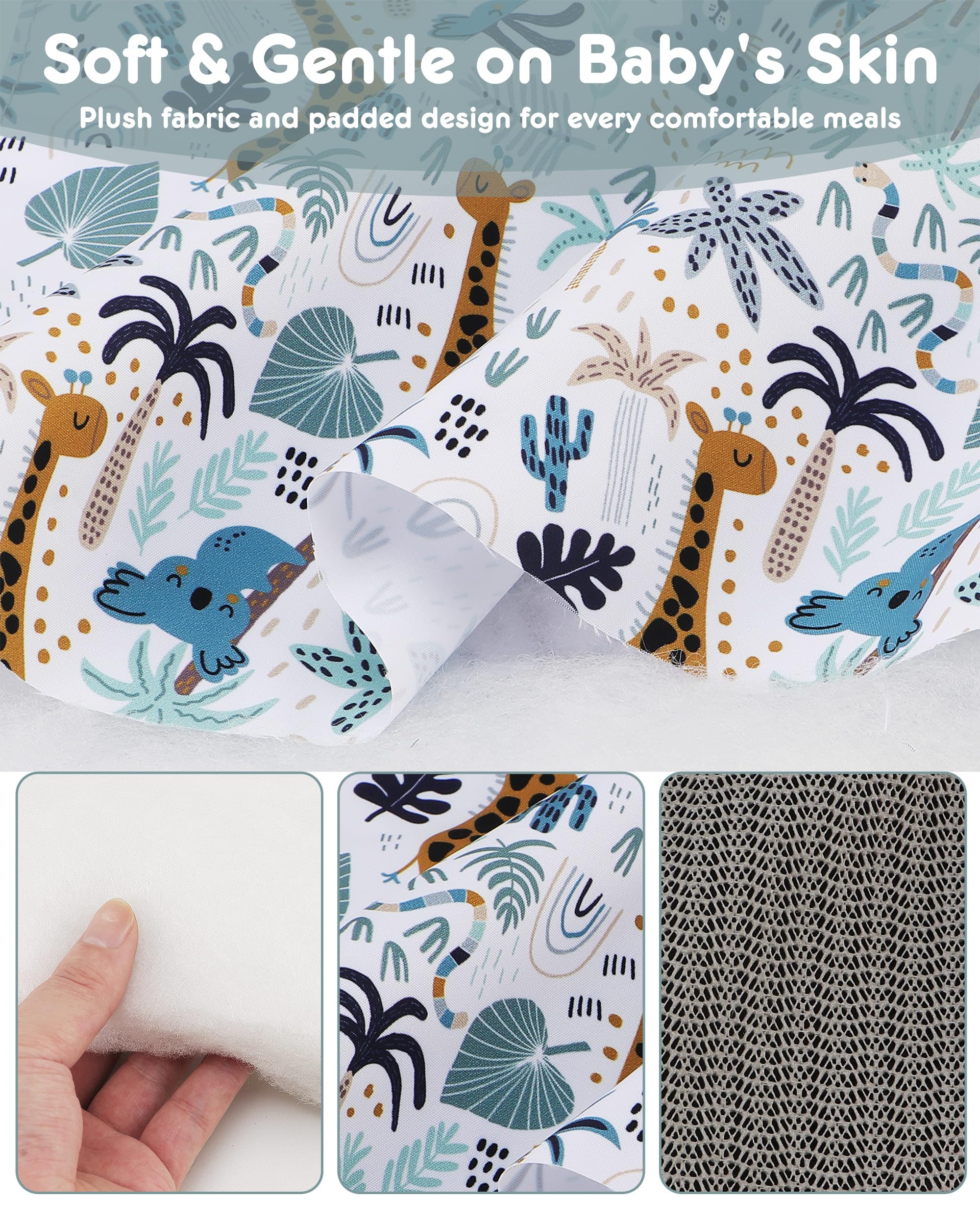 Lunobubo high chair cover machine-washable design simplifies ongoing cleaning