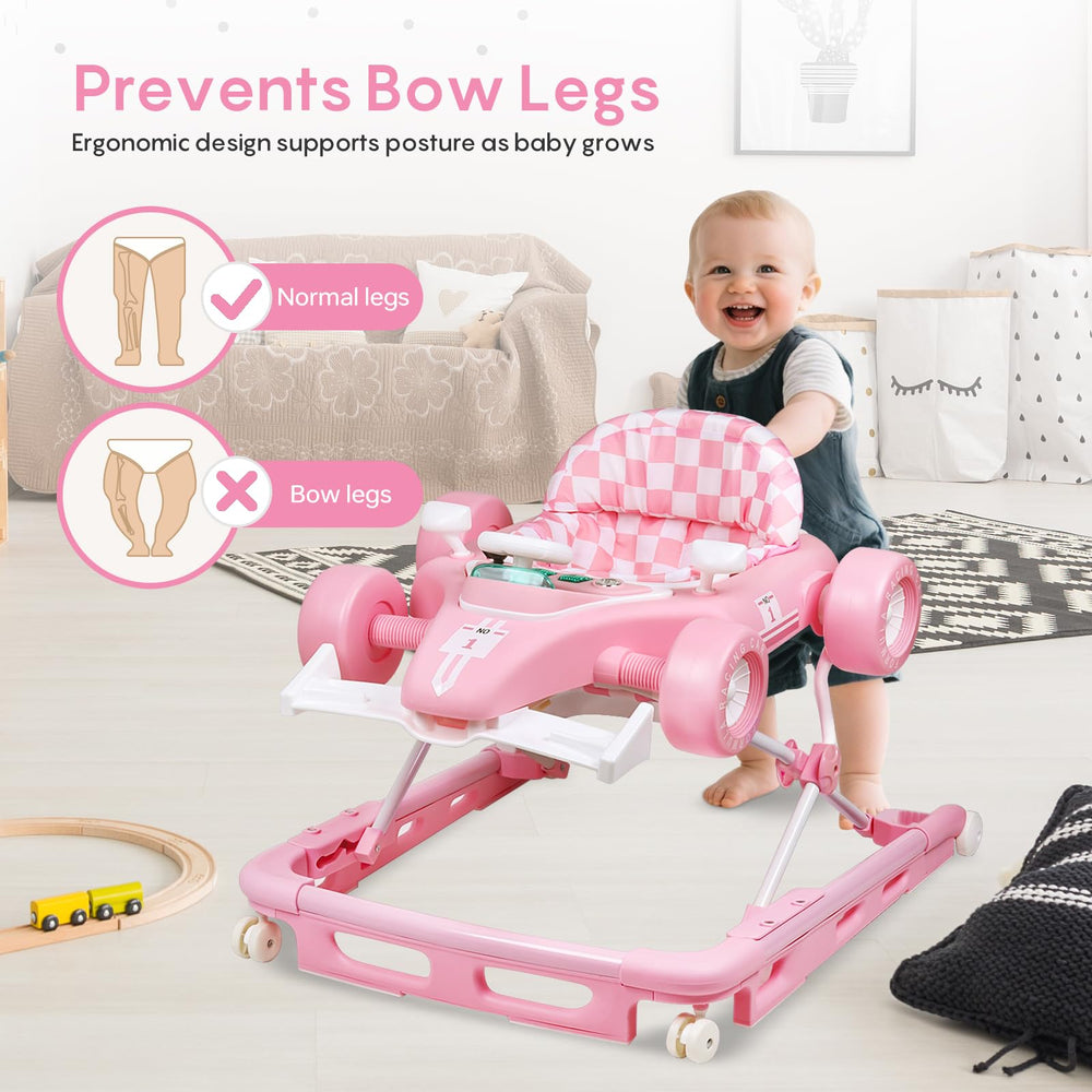 Luolababbe walker in adjustable height mode fits babies from sitting to standing