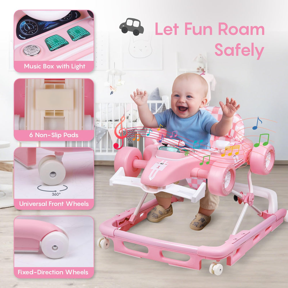 Luolababbe walker offers music and lights for engaging sensory cues