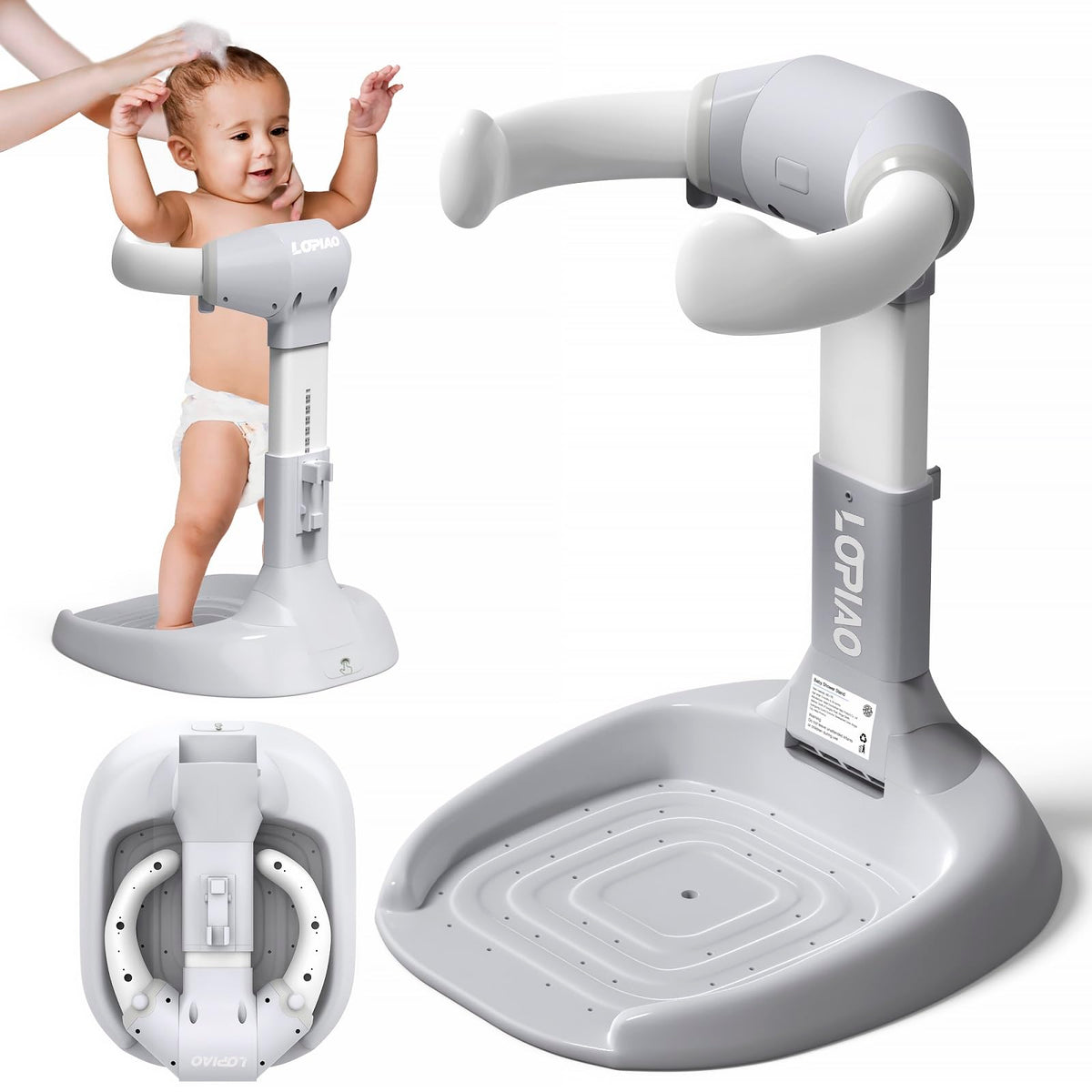 LUOPIAO baby shower stand folded for easy storage and portability