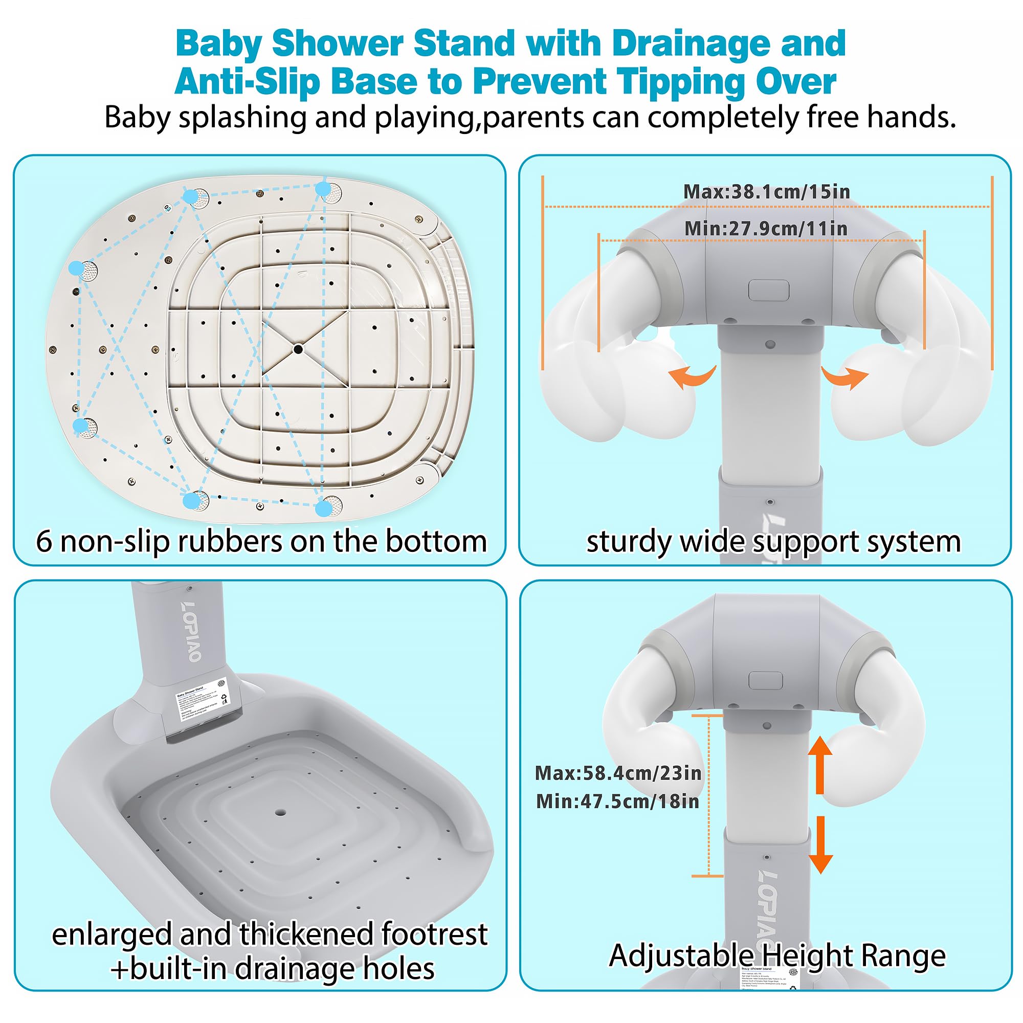 LUOPIAO shower head holder keeps bathing essentials accessible