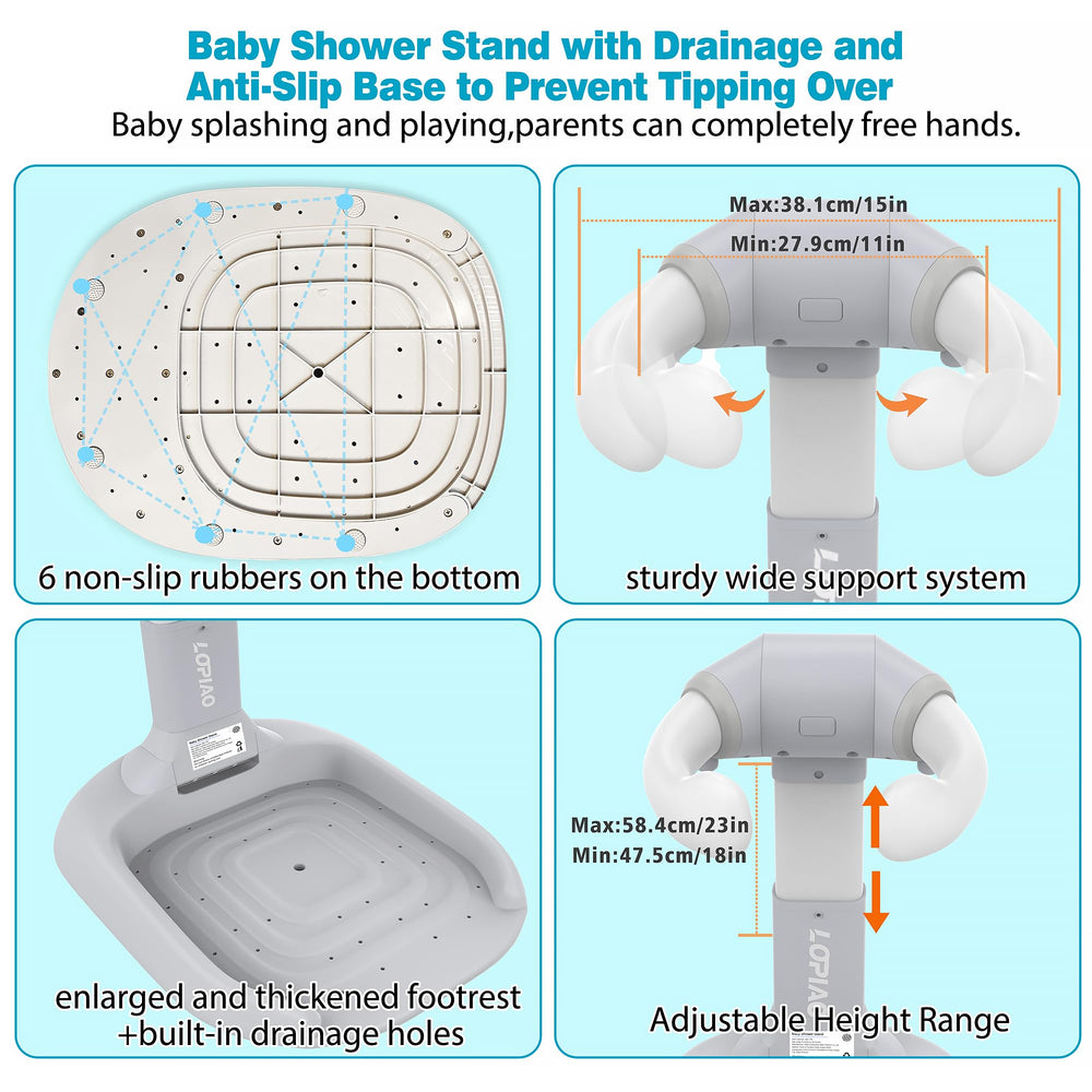 LUOPIAO shower head holder keeps bathing essentials accessible