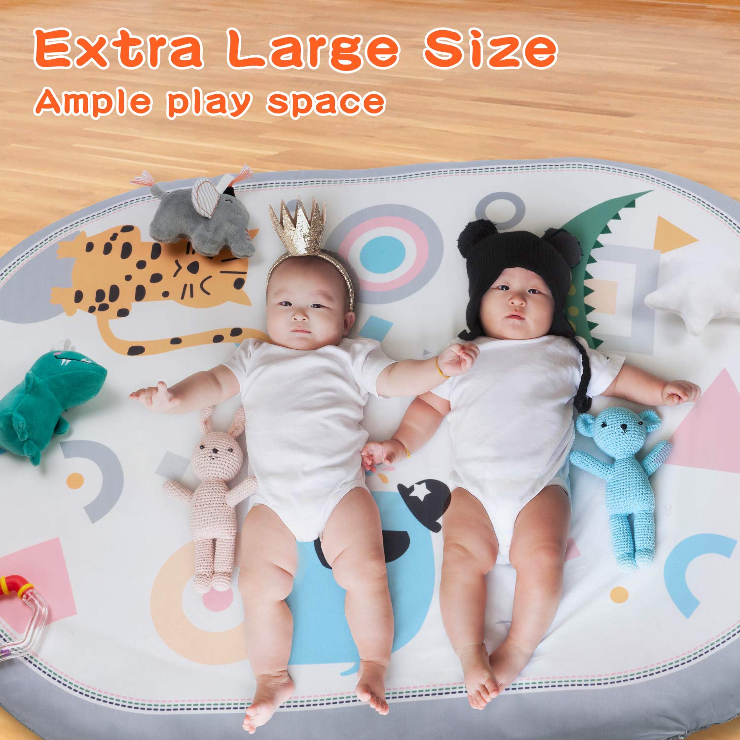Lupantte 7-in-1 play gym moon pillow for comfortable tummy time.