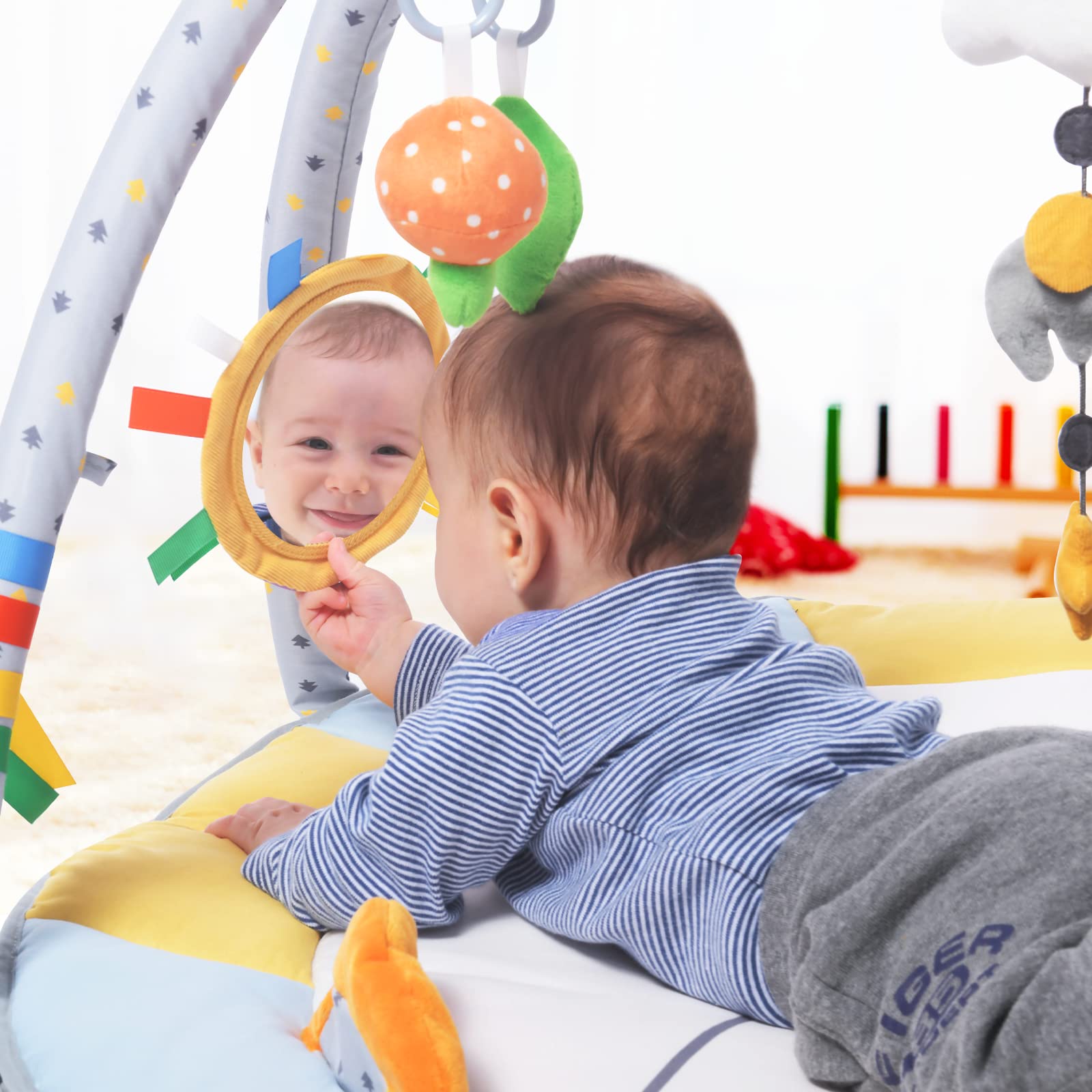 Lupantte Baby Gym teether BPA-free supports soothing teething moments.