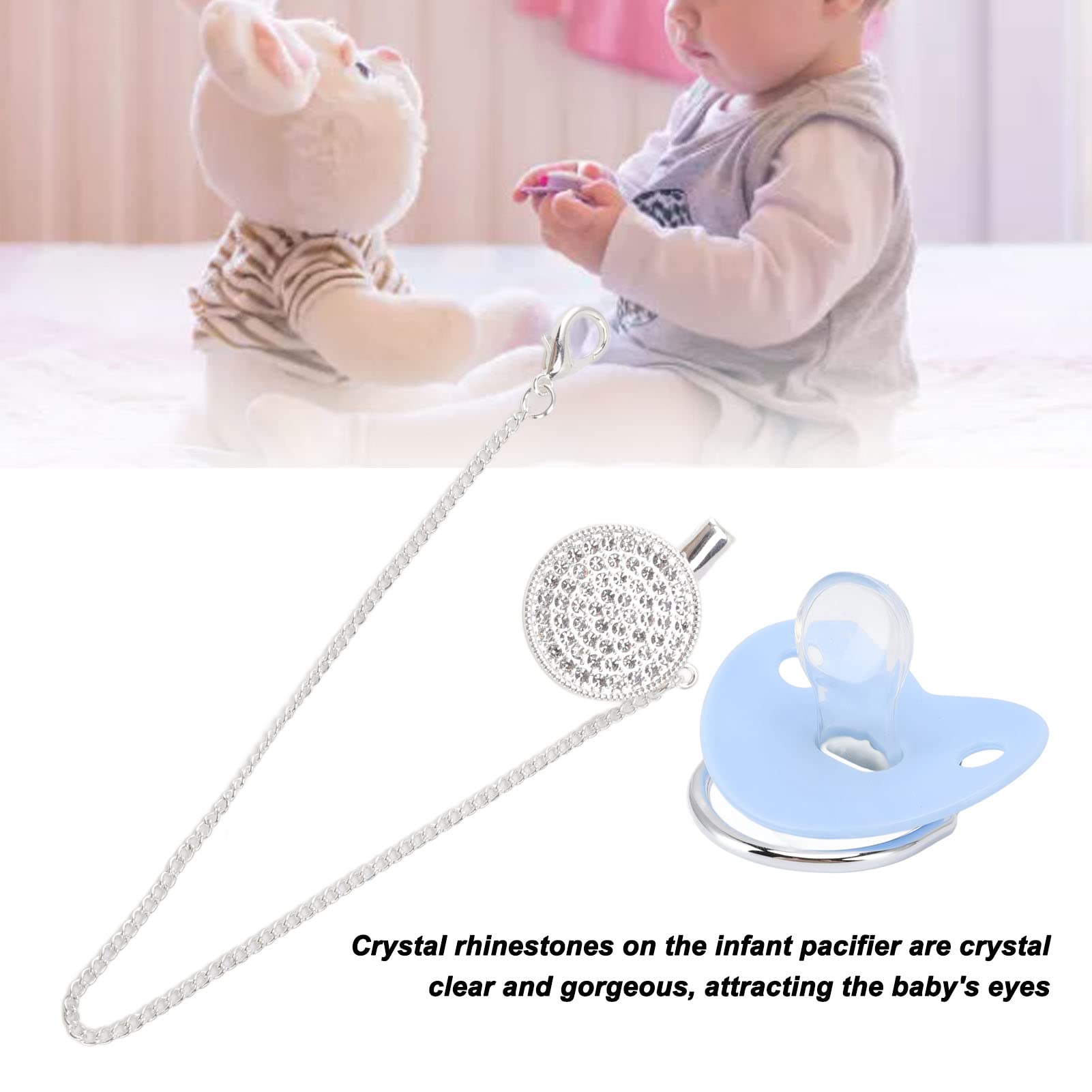 Luqeeg bling pacifier blue baby dummy ideal as a gift for newborns.