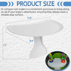 LuQiBabe booster tray on-seat demonstrates quick snap-fit attachment