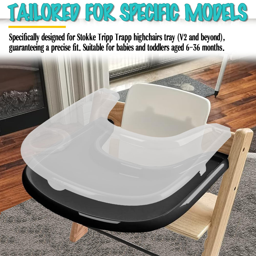 LuQiBabe clear high-chair tray shows contents clearly during meals