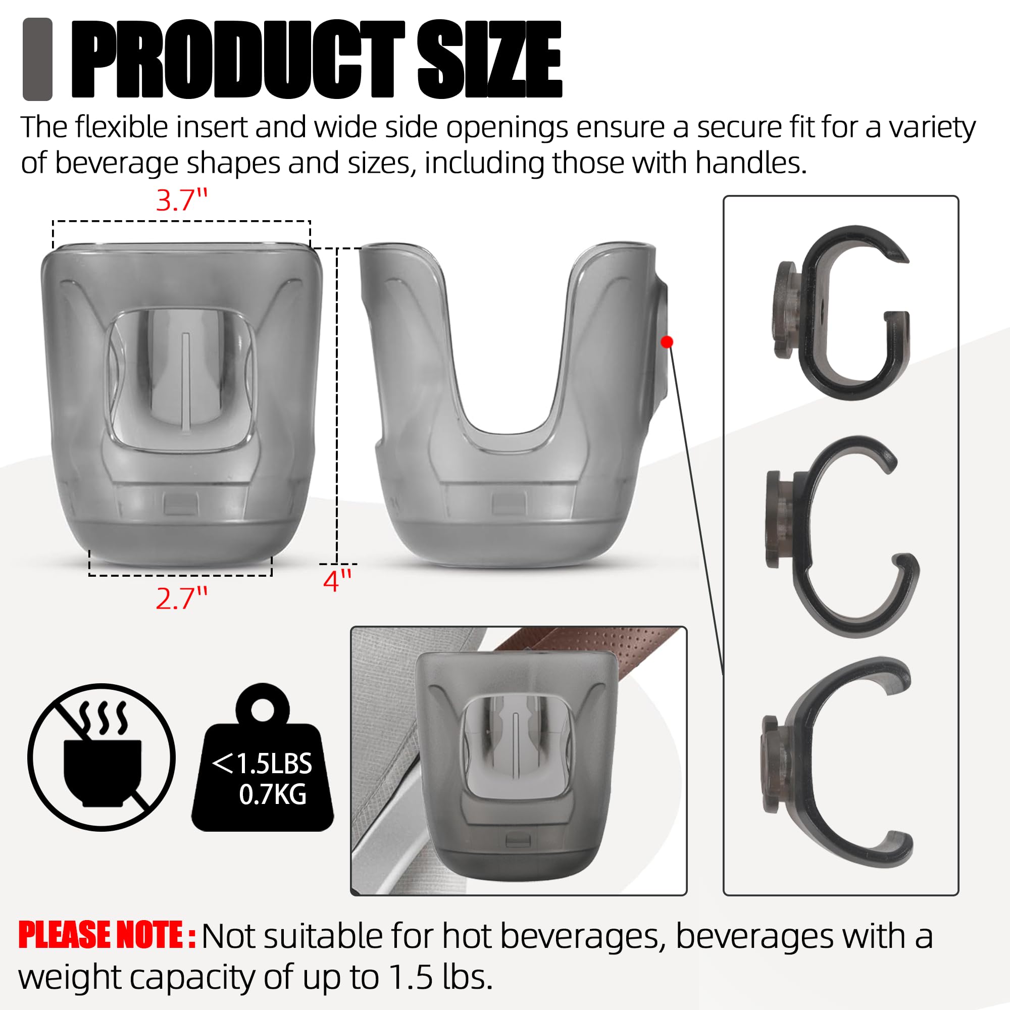 LuQiBabe cup holder clip demonstrates easy-on-the-frame installation for Vista V2.
