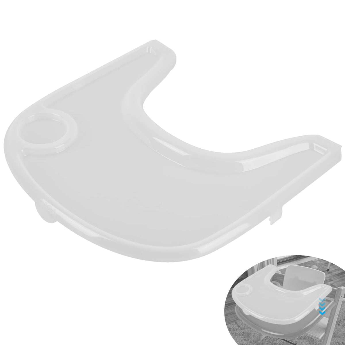 LuQiBabe tray-cover for Stokke Tripp Trapp cup holder provides secure fit during meals