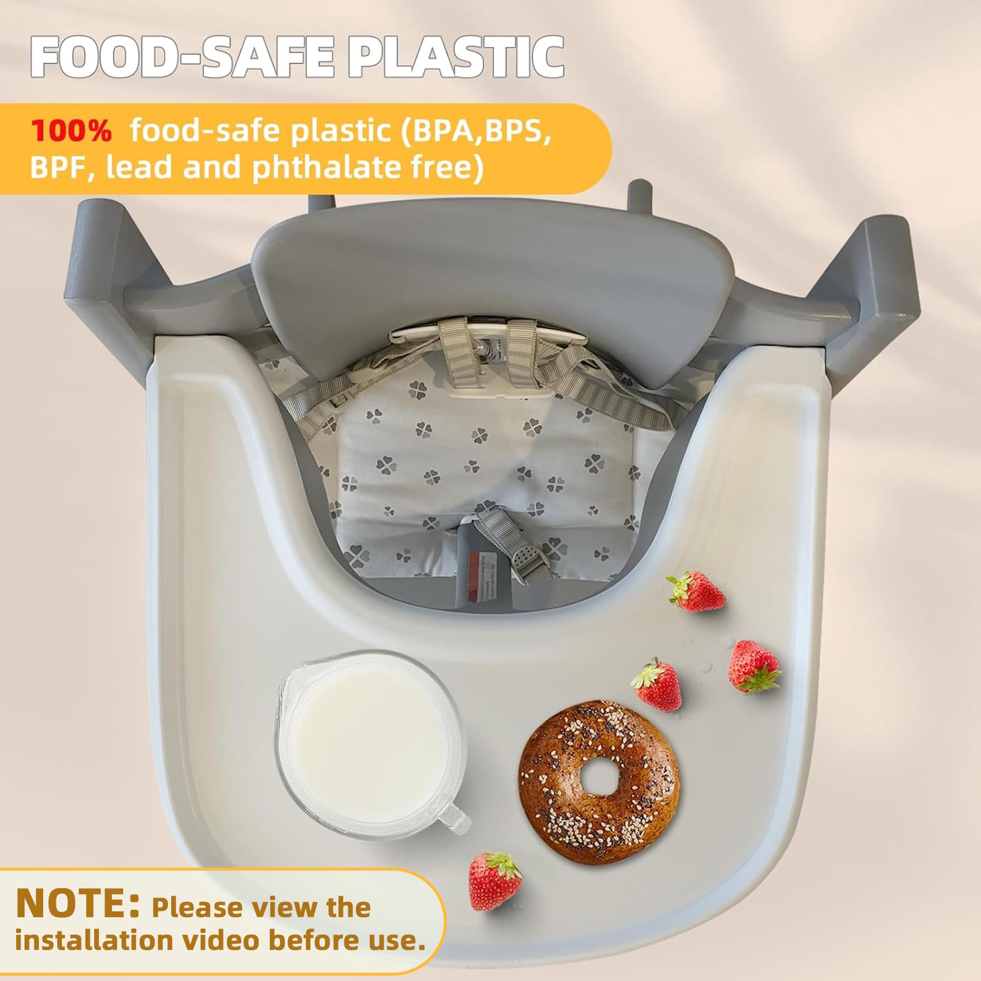 LuQiBabe tray uses food-safe PP plastic for direct-food contact safety.