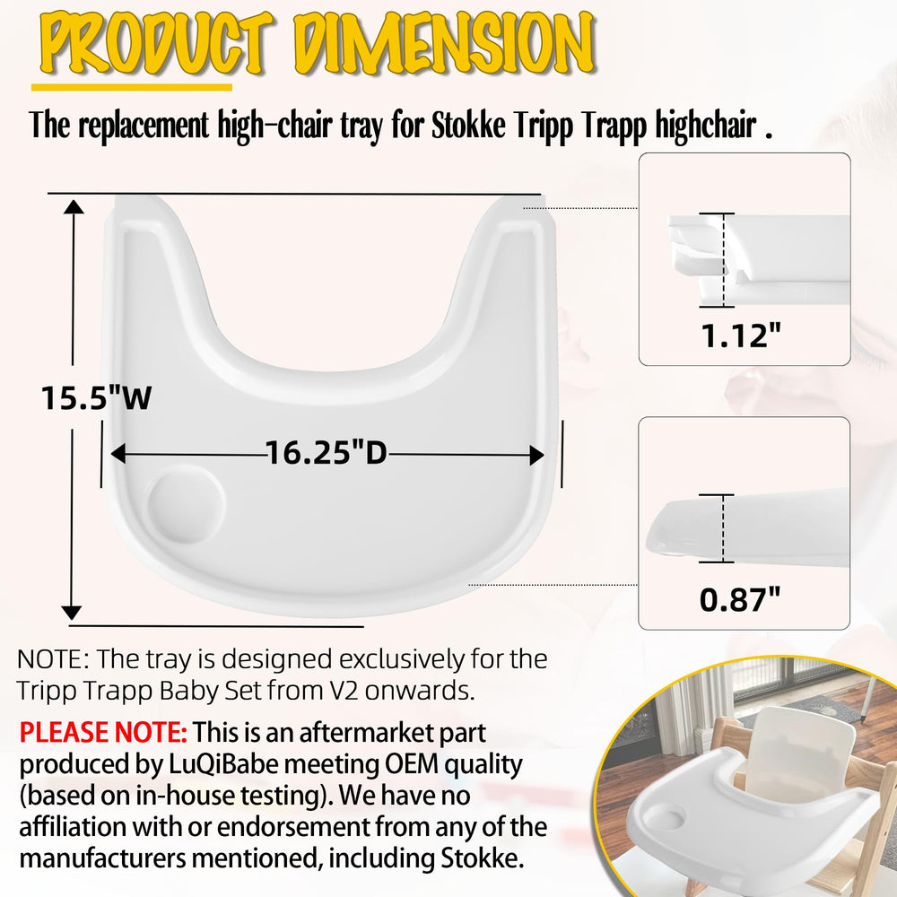 LuQiBabe Tripp Trapp tray cup holder keeps drinks within reach during meals.