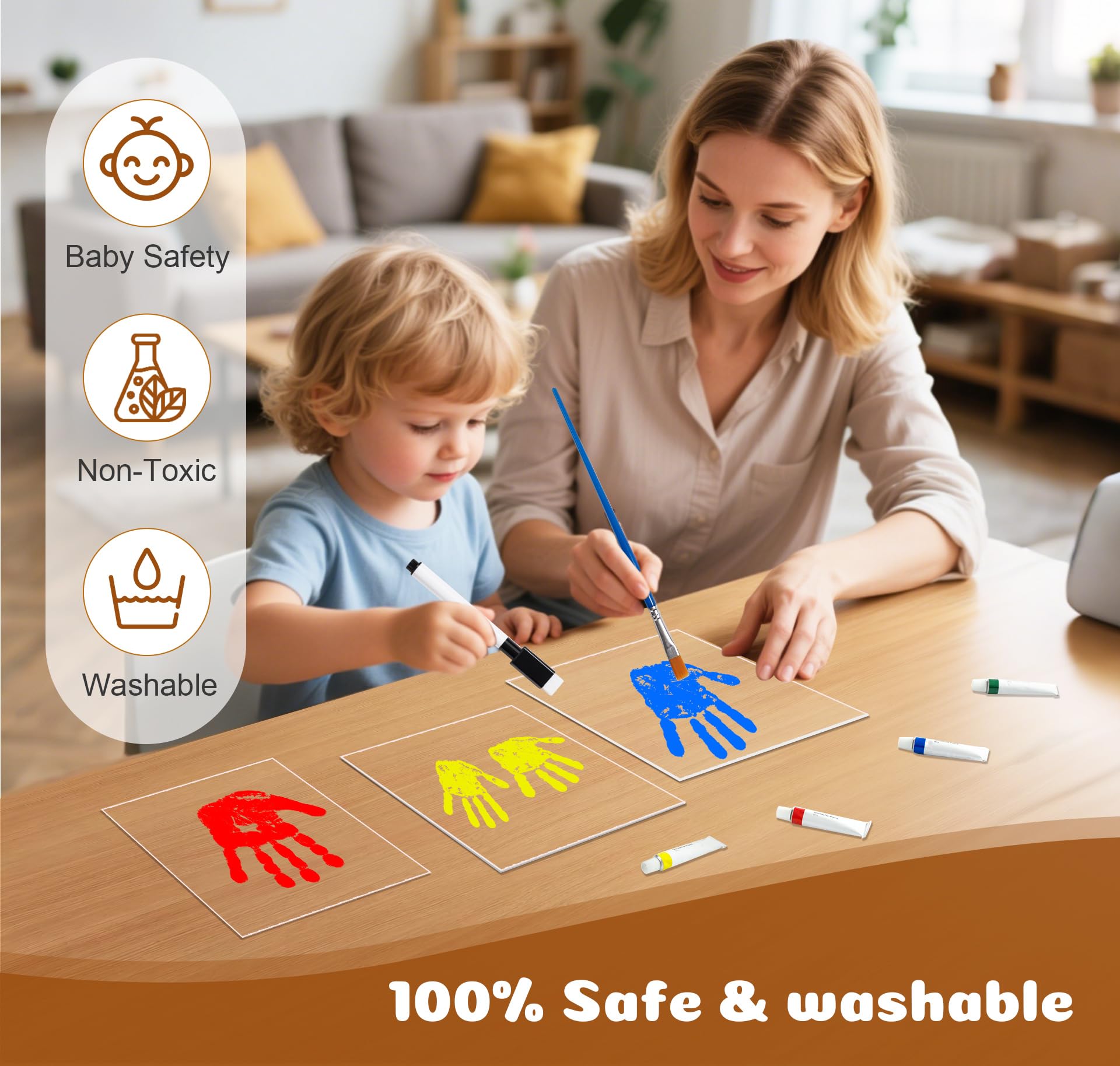 Lurgno handprint kit in use capturing a precious family moment.