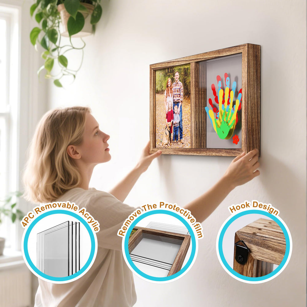 Lurgno wooden frame displayed on shelf or wall.