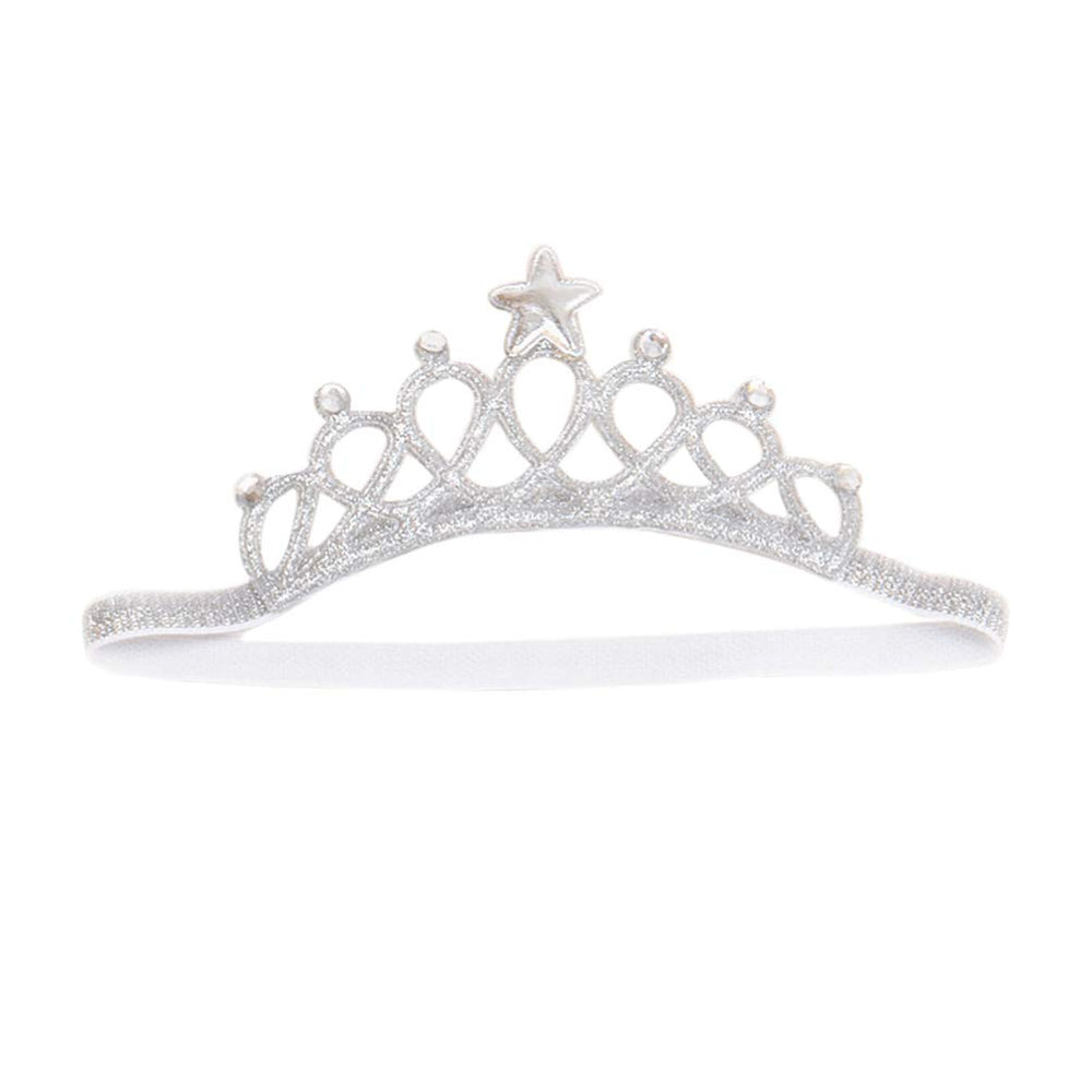 Lurrose baby girl crown tiara silver front view for a photo-ready princess look