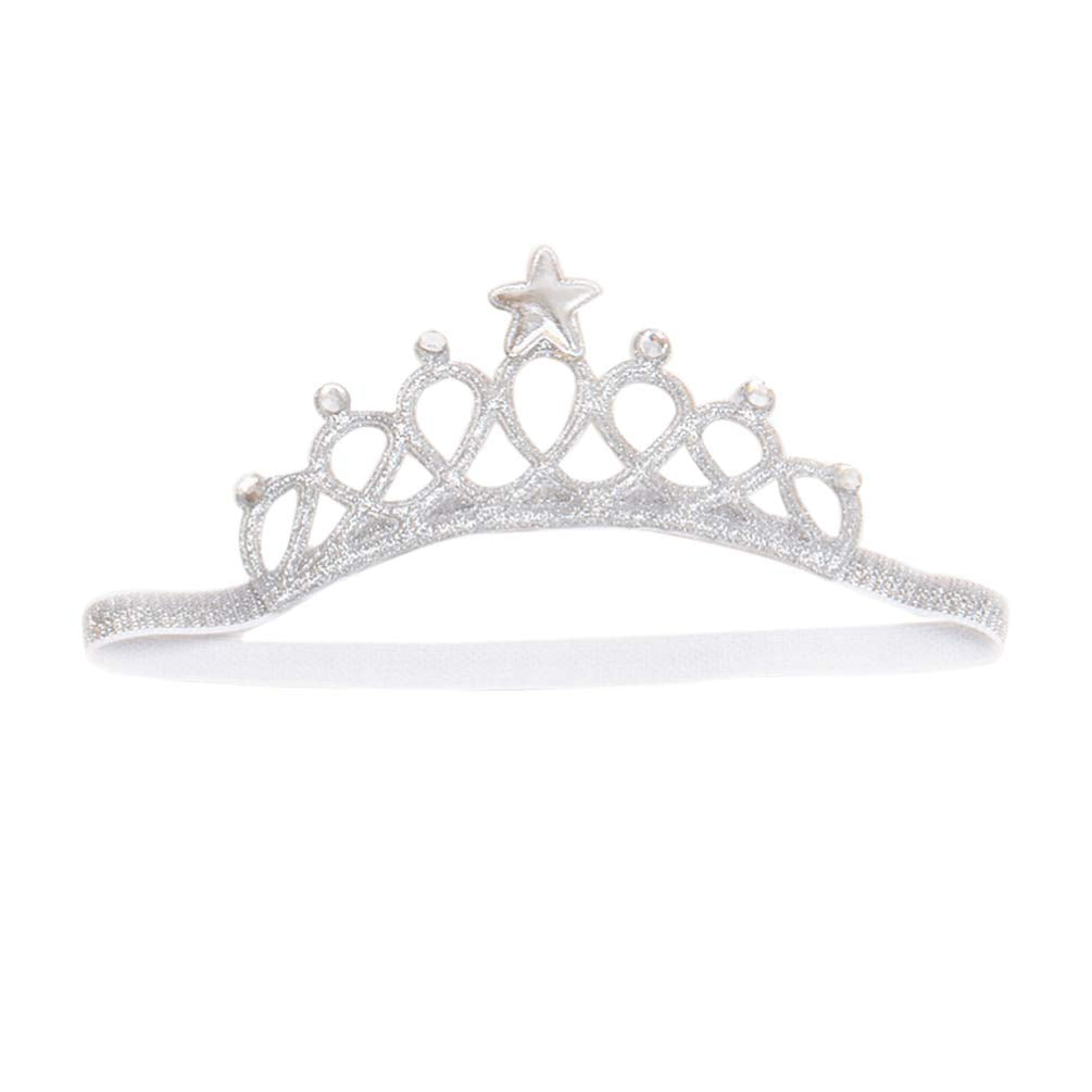 Lurrose baby girl crown tiara silver front view for a photo-ready princess look