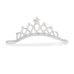 Lurrose baby girl crown tiara silver front view for a photo-ready princess look