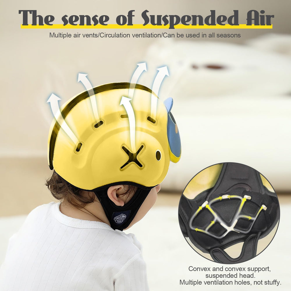 Lurui 360-wrap head protection — full coverage with ears exposed for comfort.