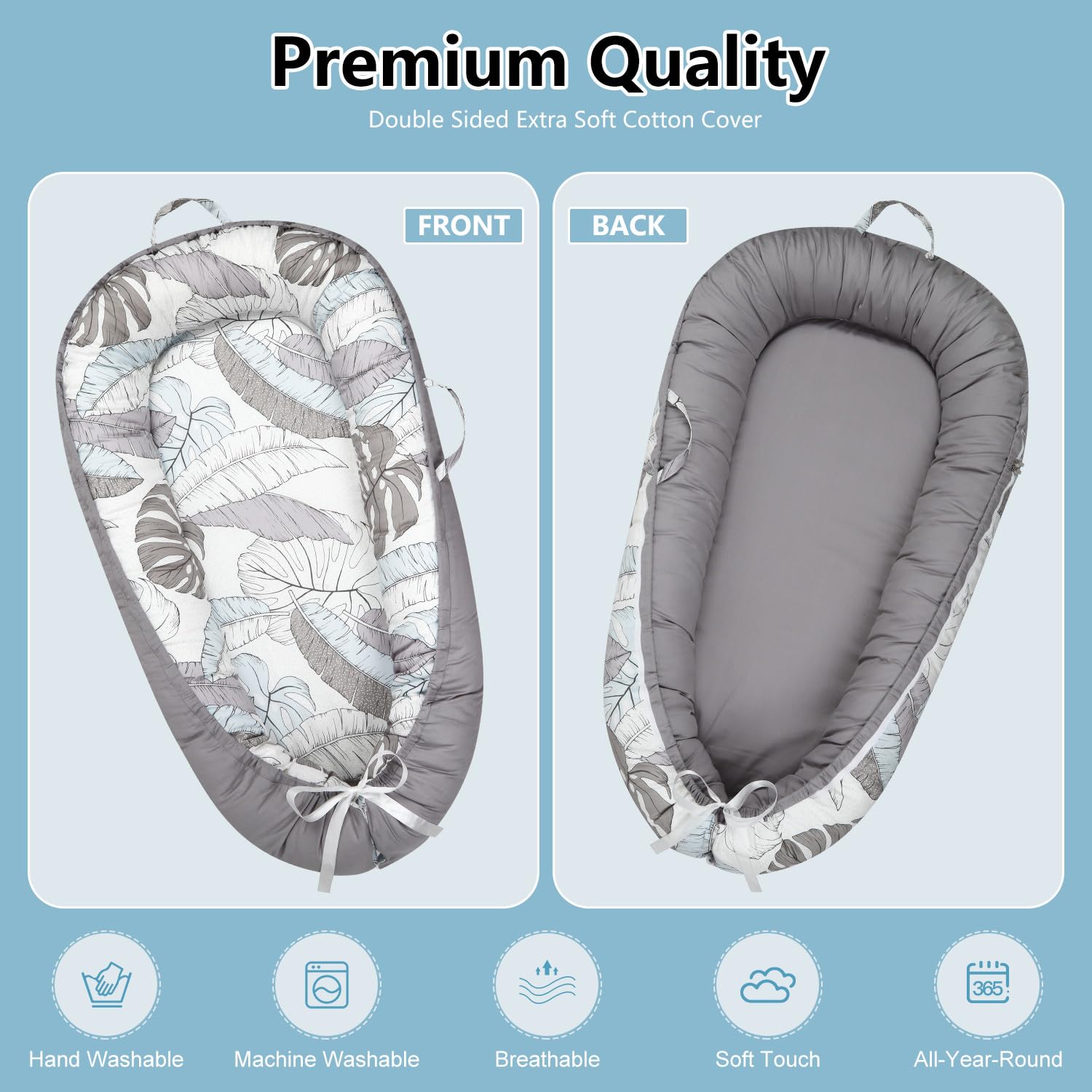 Lurui Baby Lounger in park setting supports tummy time and floor play.