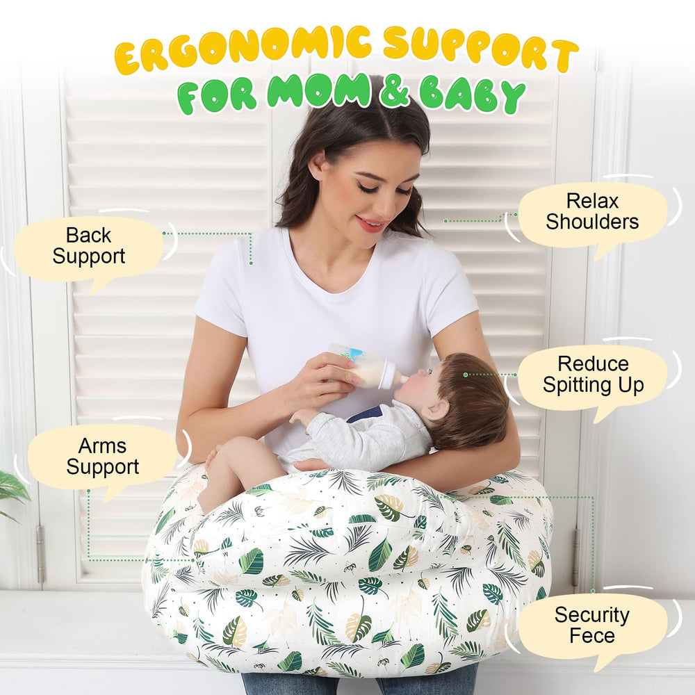 Lurui nursing pillow adjustable waist-strap demonstrates secure feeding position
