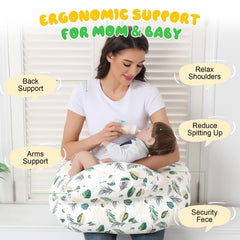 Lurui nursing pillow adjustable waist-strap demonstrates secure feeding position
