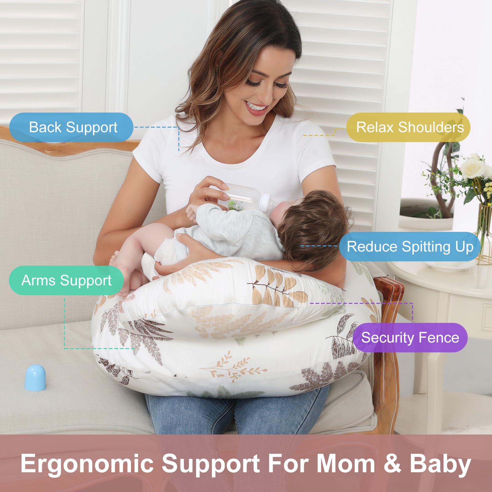 Lurui nursing pillow adjustable waistband helps secure a close ergonomic nursing position