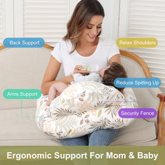 Lurui nursing pillow adjustable waistband secures position for comfortable breastfeeding.