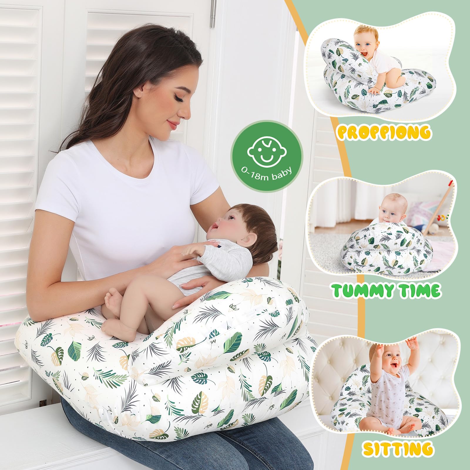 Lurui nursing pillow in use with caregiver shows close contact