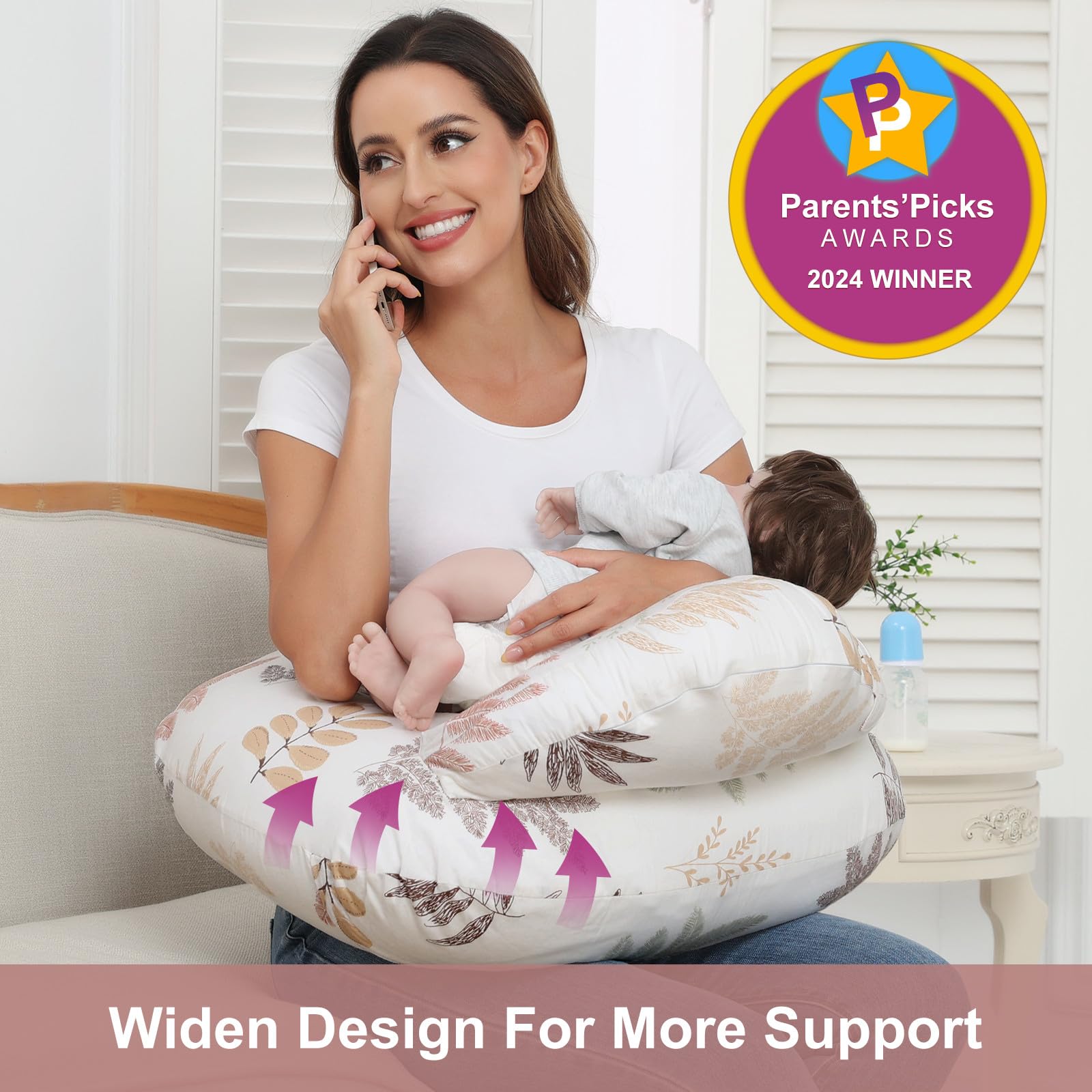 Lurui nursing pillow removable cover in 100% cotton for easy care