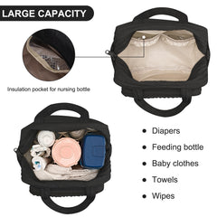 Lushandy diaper bag tote adjustable strap for shoulder, crossbody, or handbag.