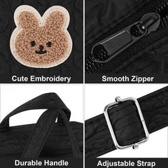 Lushandy diaper bag tote organized interior with multiple pockets for baby items.