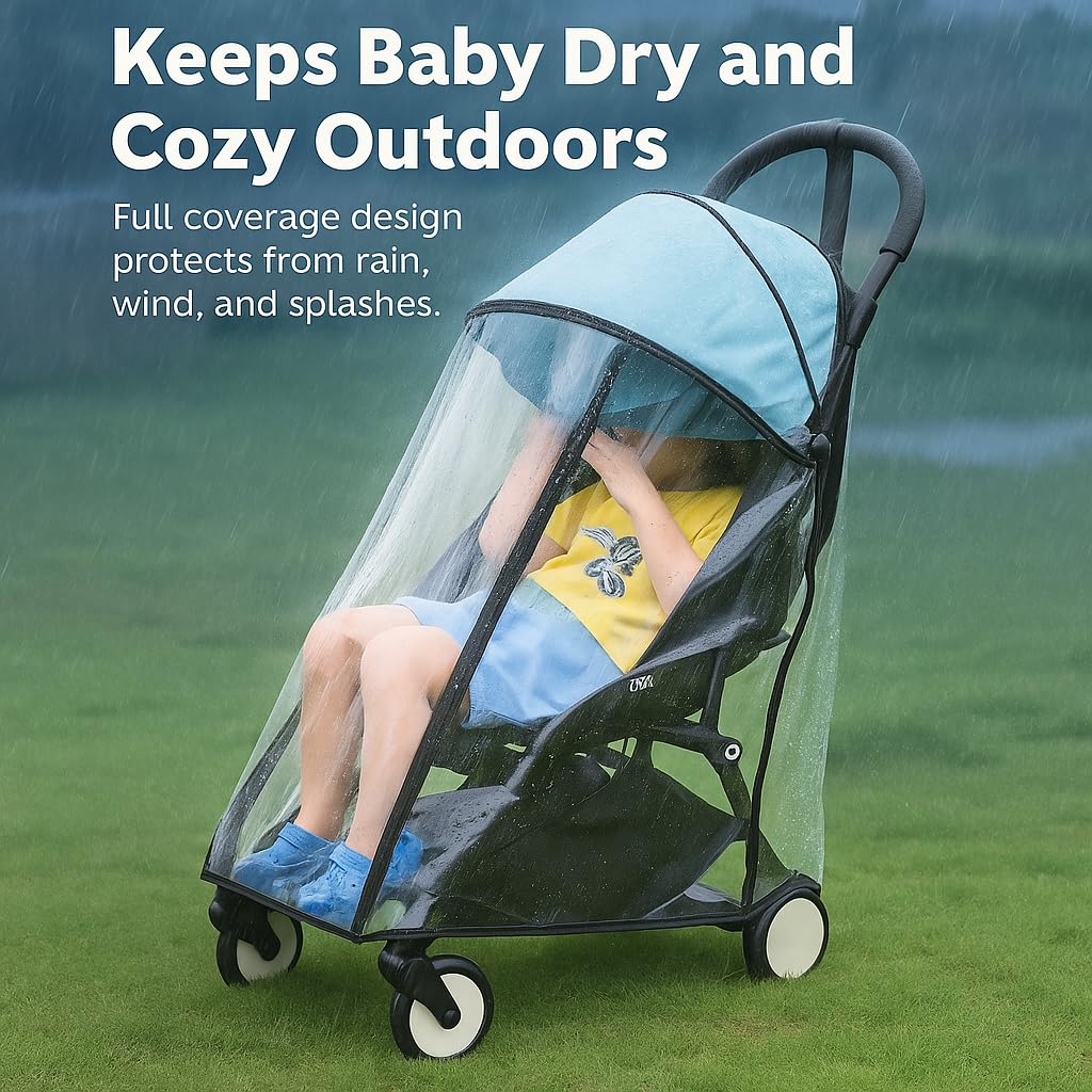 Lusinus 360-coverage extended-back protects against rain from all angles during walks.