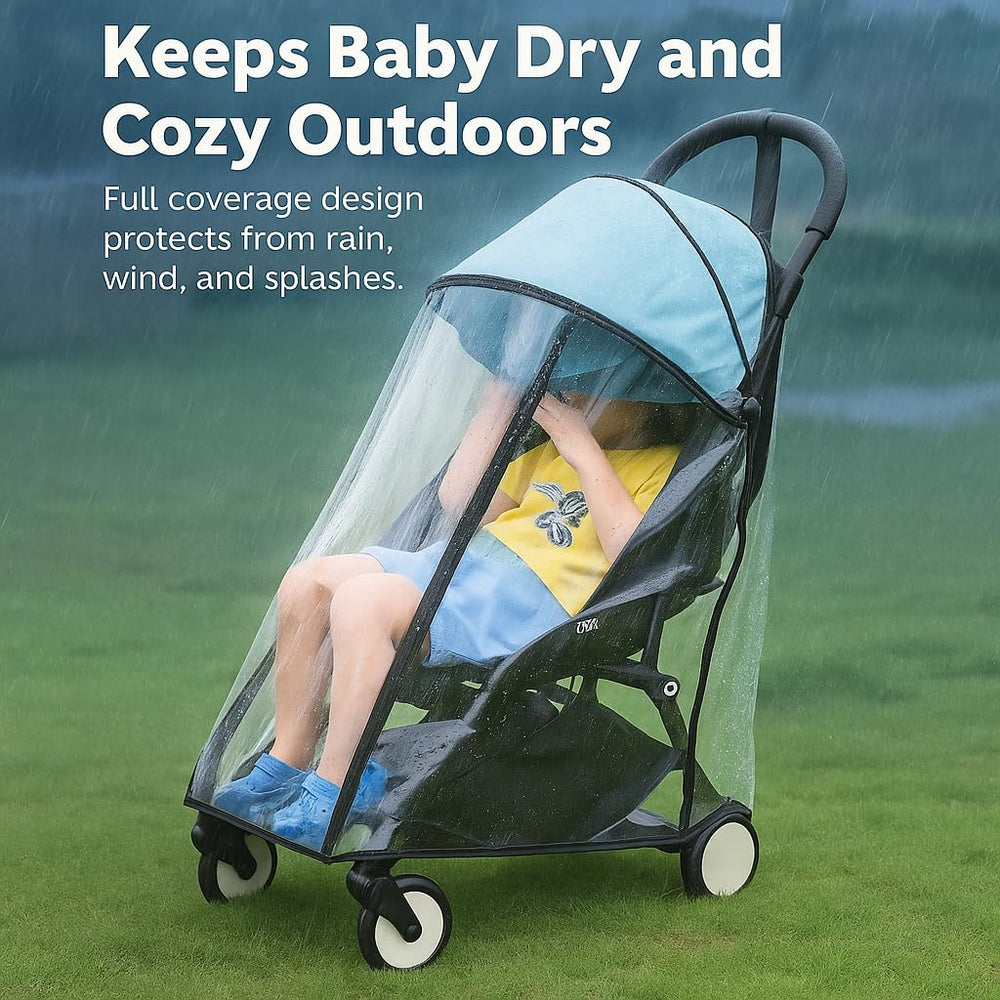 Lusinus 360-coverage extended-back protects against rain from all angles during walks.