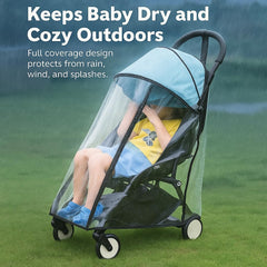 Lusinus 360-coverage extended-back protects against rain from all angles during walks.
